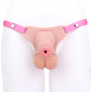3.54in Silicone Soft Real Cock Cage Strap on Chastity Dildo With Lock
