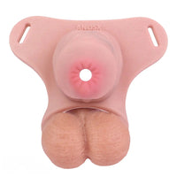 3.54in Silicone Soft Real Cock Cage Strap on Chastity Dildo With Lock