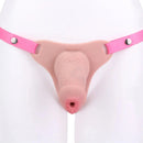 3.54in Silicone Soft Real Cock Cage Strap on Chastity Dildo With Lock