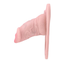 3.54in Silicone Soft Real Cock Cage Strap on Chastity Dildo With Lock
