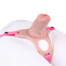 3.54in Silicone Soft Real Cock Cage Strap on Chastity Dildo With Lock