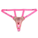 3.54in Silicone Soft Real Cock Cage Strap on Chastity Dildo With Lock
