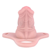 3.54in Silicone Soft Real Cock Cage Strap on Chastity Dildo With Lock