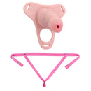 3.54in Silicone Soft Real Cock Cage Strap on Chastity Dildo With Lock