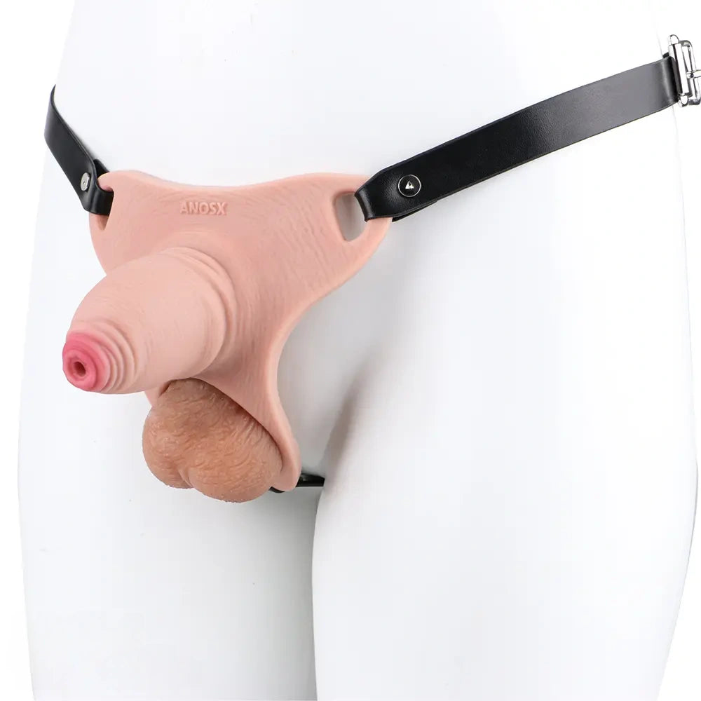 3.54in Strap on Chastity Dildo Wearable Realistic Cock Cage For Men Gay