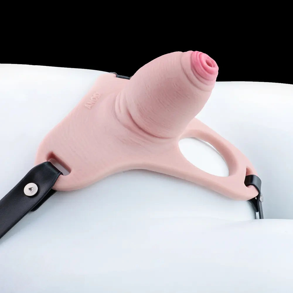 3.54in Strap on Chastity Dildo Wearable Realistic Cock Cage For Men Gay