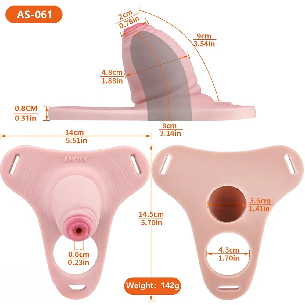 3.54in Strap on Chastity Dildo Wearable Realistic Cock Cage For Men Gay