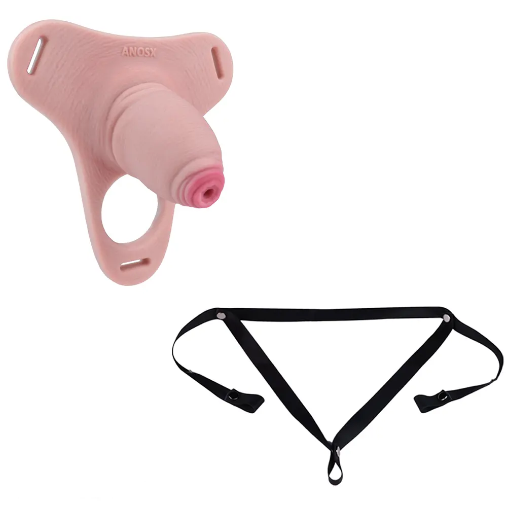 3.54in Strap on Chastity Dildo Wearable Realistic Cock Cage For Men Gay