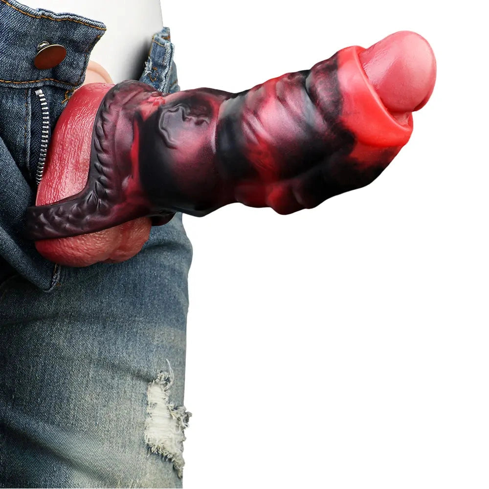 3.62in 4.72in 5.51in 6.69in Knot Animal Soft Dildo Sleeve Cock Extender