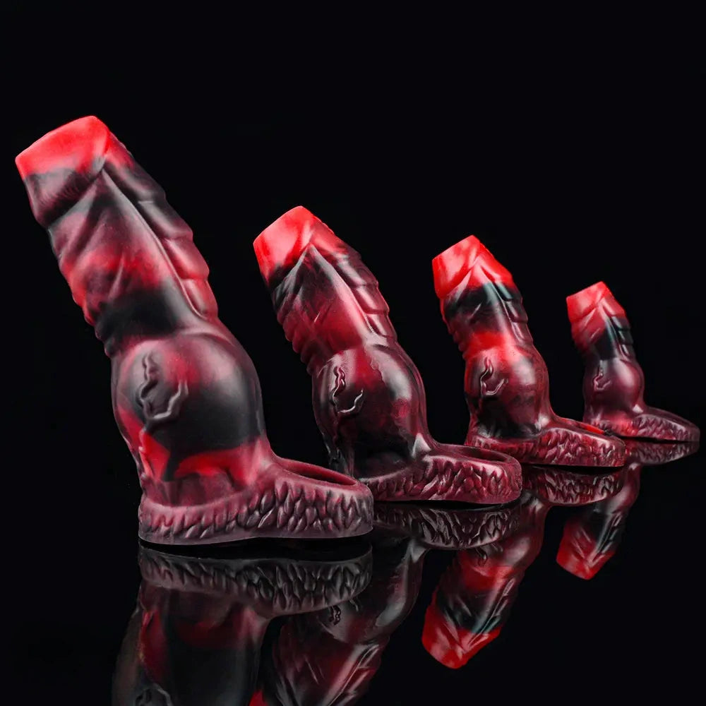 3.62in 4.72in 5.51in 6.69in Knot Animal Soft Dildo Sleeve Cock Extender