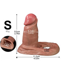 3.74in 5.11in 6.49in Realistic Hollow Small Cock Dildo Sleeve With Penis Ring