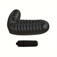 3.74in Mini Finger Black Vibrating Dildo With Bullet Sex Toy Vibrator