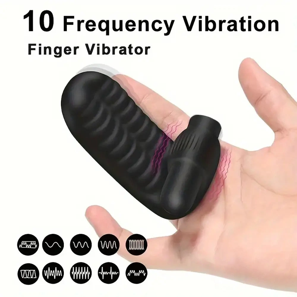 3.74in Mini Finger Black Vibrating Dildo With Bullet Sex Toy Vibrator