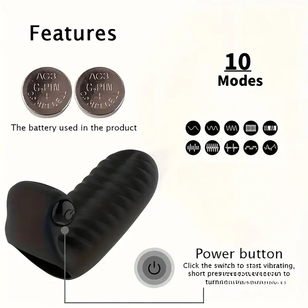3.74in Mini Finger Black Vibrating Dildo With Bullet Sex Toy Vibrator