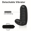 3.74in Mini Finger Black Vibrating Dildo With Bullet Sex Toy Vibrator