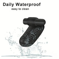 3.74in Mini Finger Black Vibrating Dildo With Bullet Sex Toy Vibrator