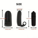 3.74in Mini Finger Black Vibrating Dildo With Bullet Sex Toy Vibrator