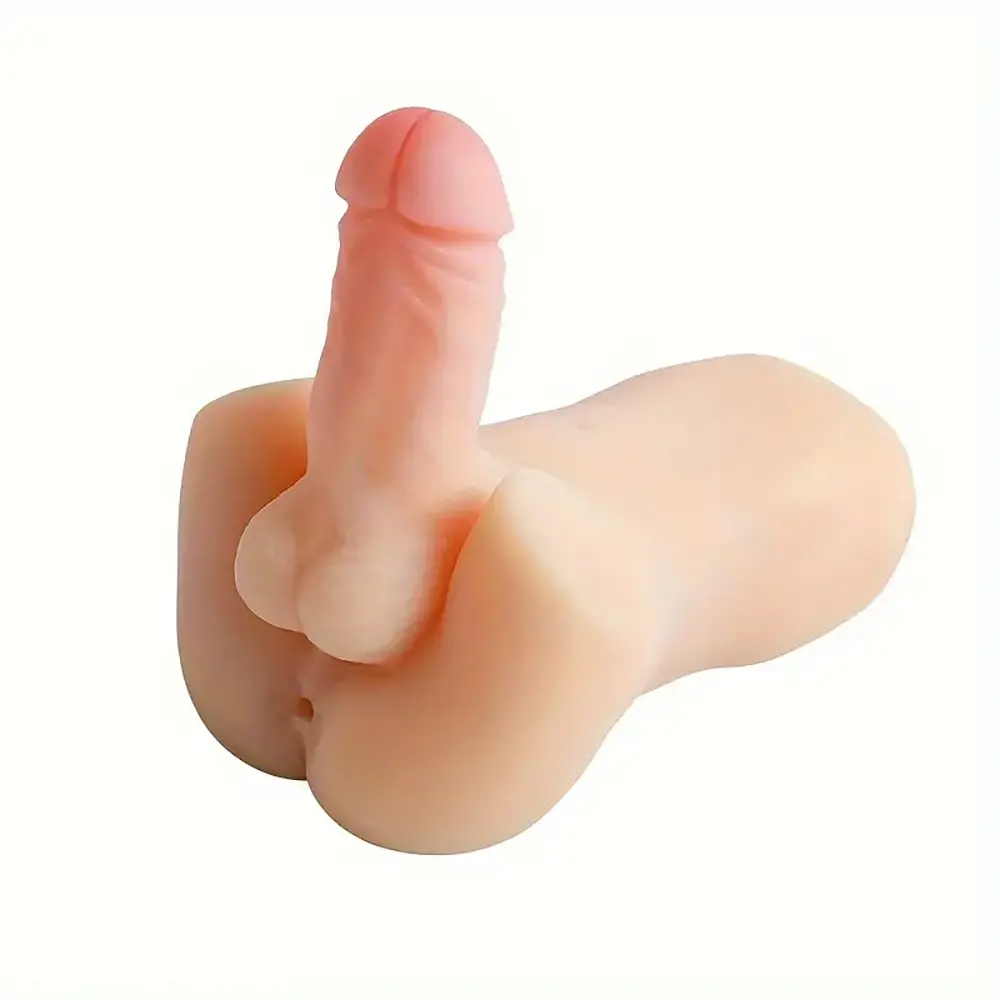 3.74in Mini Soft Real Dildo Half Body Masturbator Dildo Pocket Pussy