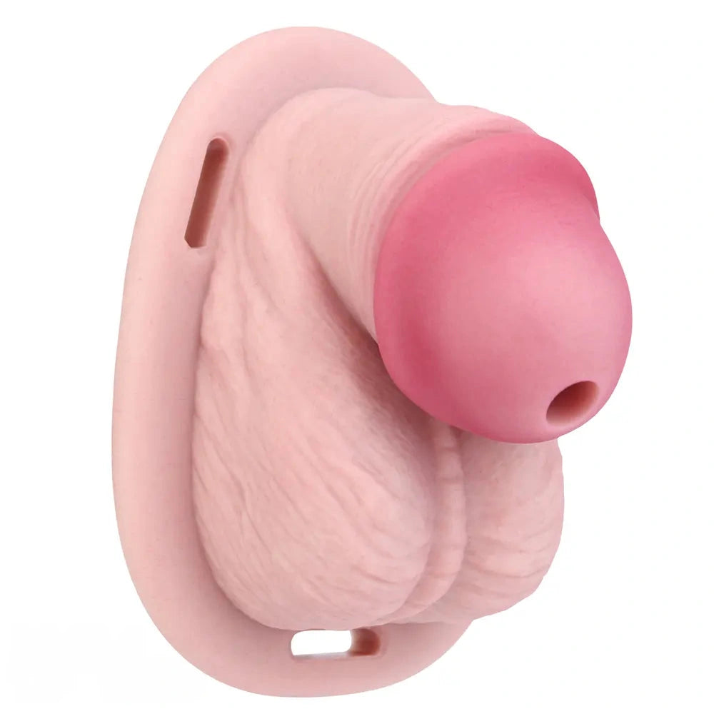 3.74in Real Hollow Chastity Cage Dildo Realistic Penis For Vagina Play