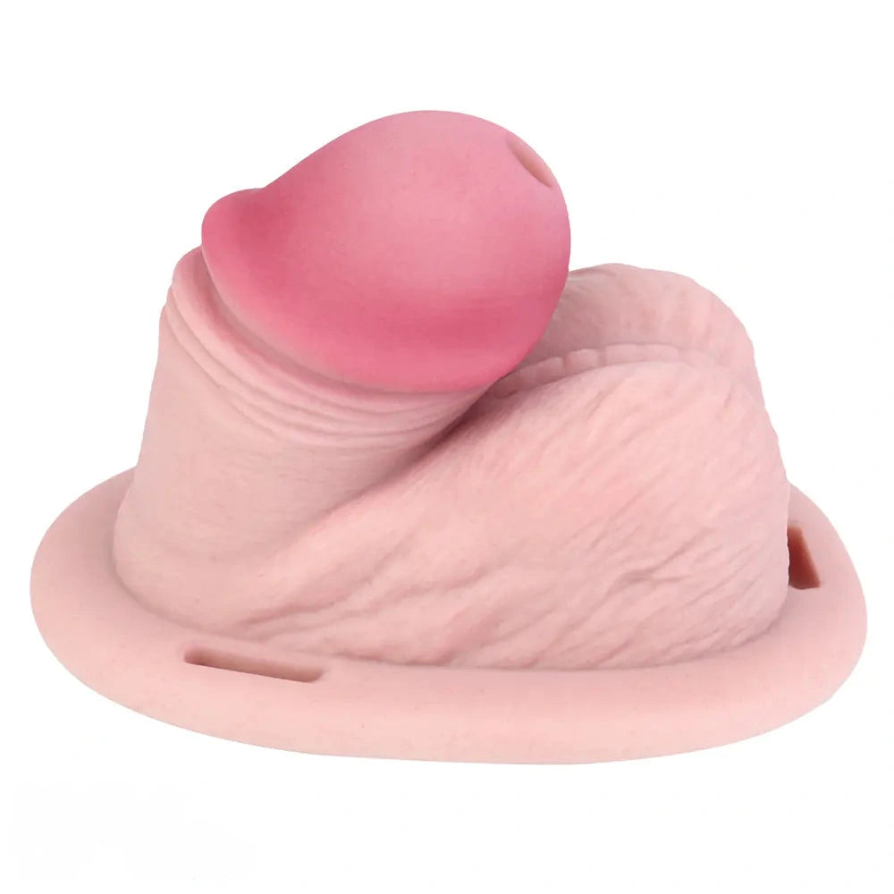 3.74in Real Hollow Chastity Cage Dildo Realistic Penis For Vagina Play