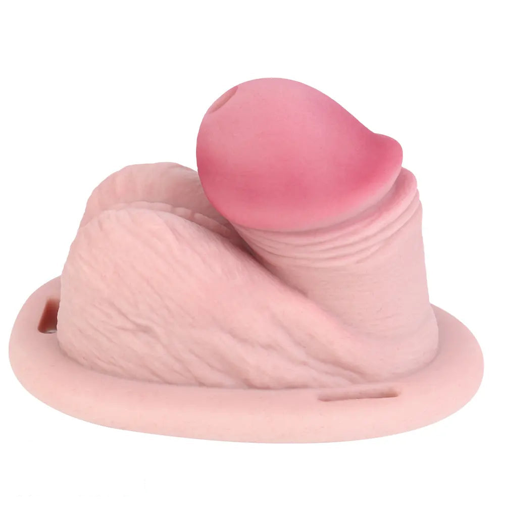 3.74in Real Hollow Chastity Cage Dildo Realistic Penis For Vagina Play
