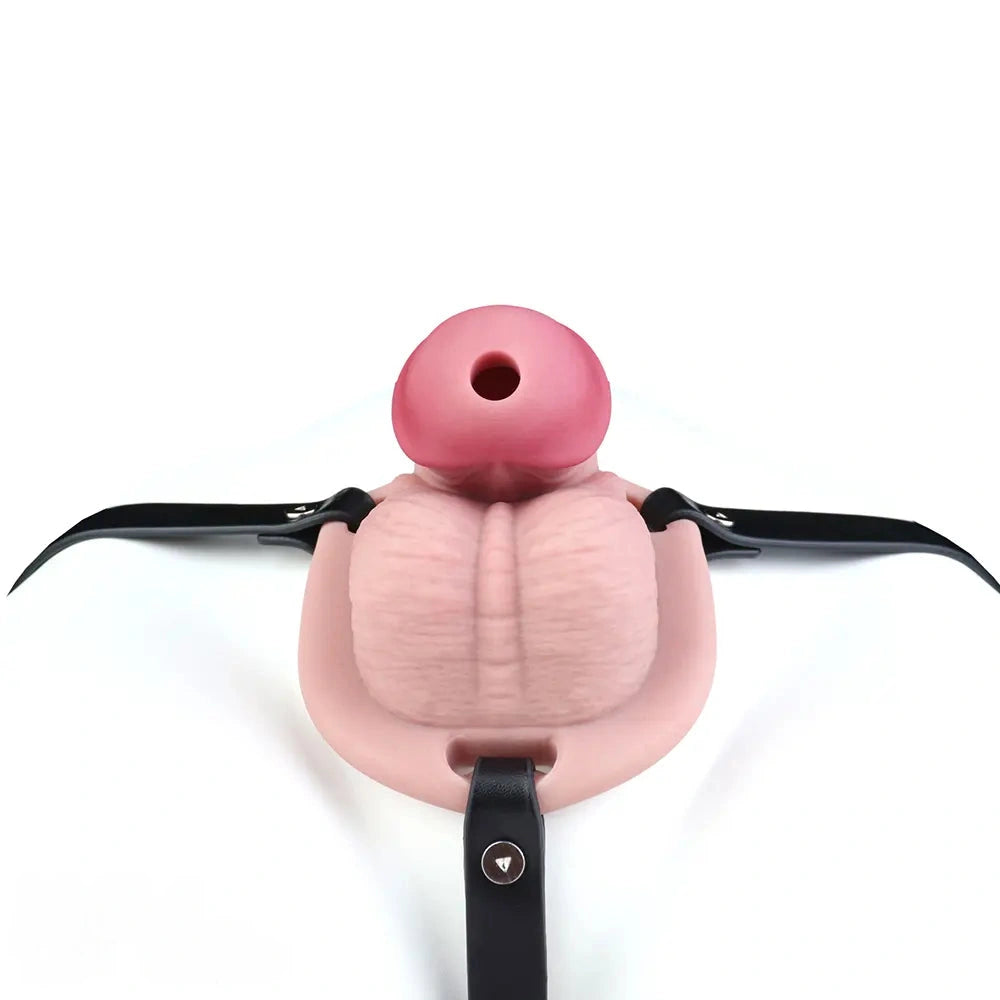3.74in Real Hollow Chastity Cage Dildo Realistic Penis For Vagina Play