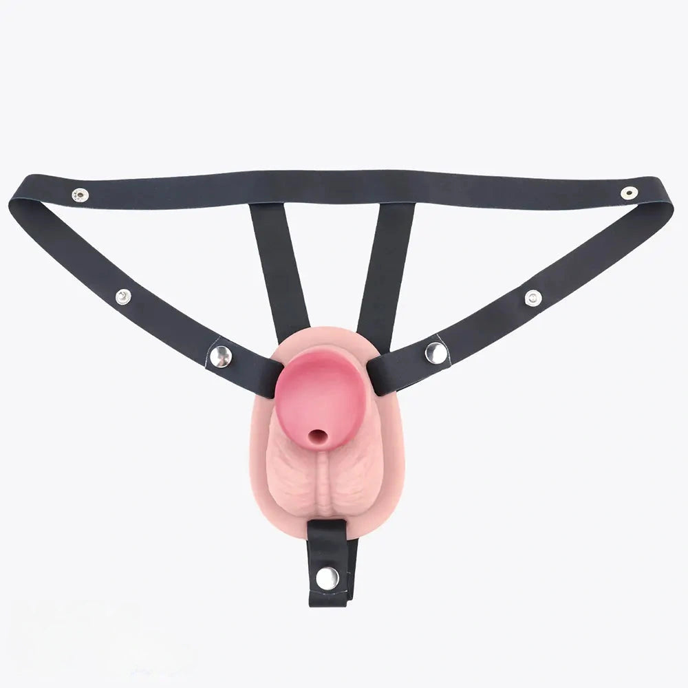 3.74in Real Hollow Chastity Cage Dildo Realistic Penis For Vagina Play