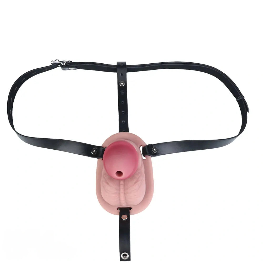 3.74in Real Hollow Chastity Cage Dildo Realistic Penis For Vagina Play