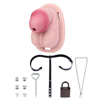 3.74in Real Hollow Chastity Cage Dildo Realistic Penis For Vagina Play