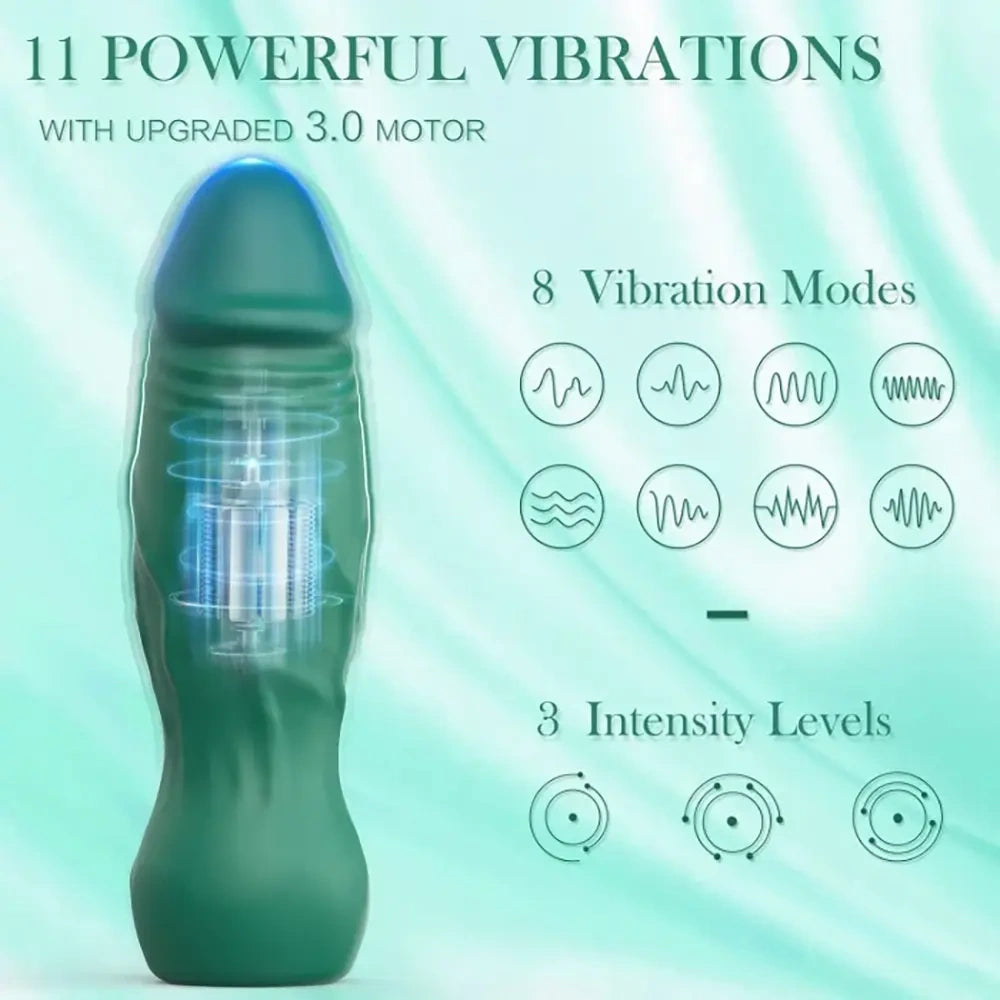 3.74in Small Automatic Vibrating Dildo With Veins Intensity Levels