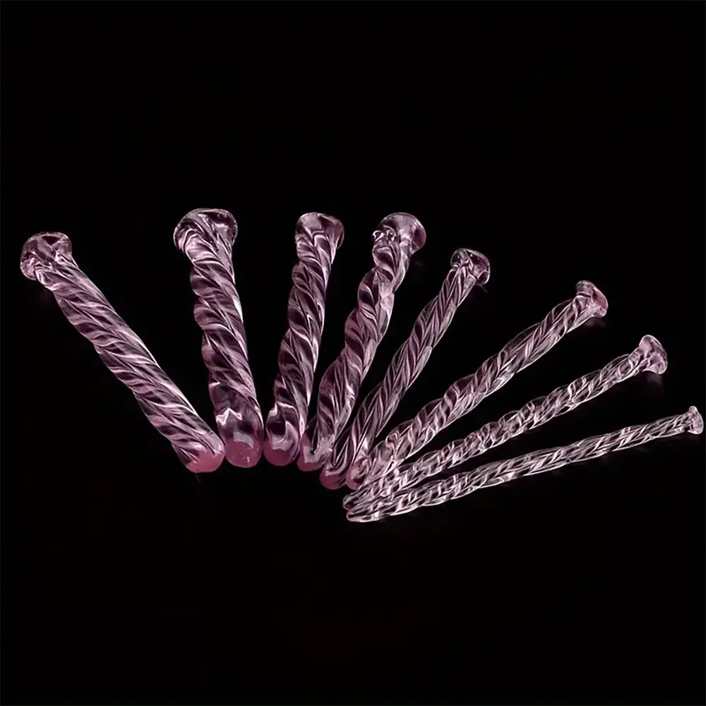 3.74in Threaded Glass Small Dildo G-spot Stimulator For Anal Sex