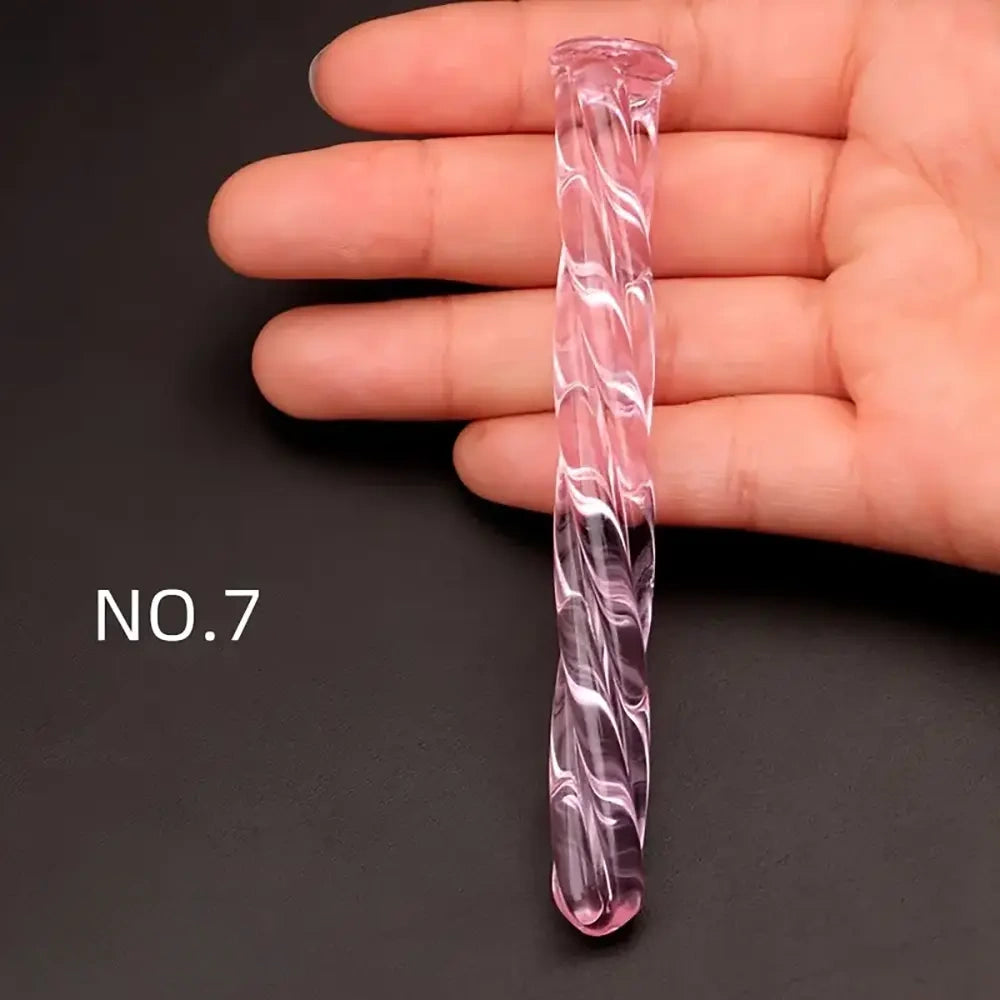 3.74in Threaded Glass Small Dildo G-spot Stimulator For Anal Sex