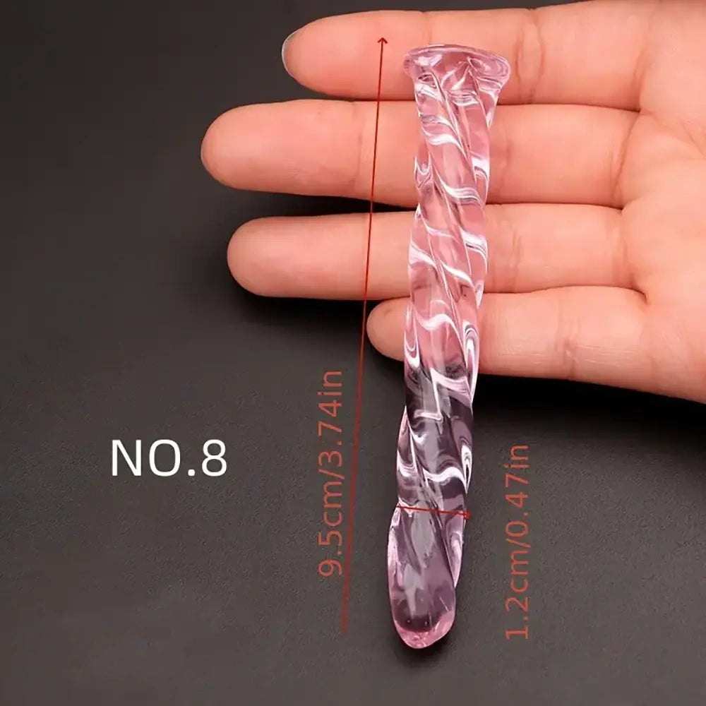 3.74in Threaded Glass Small Dildo G-spot Stimulator For Anal Sex