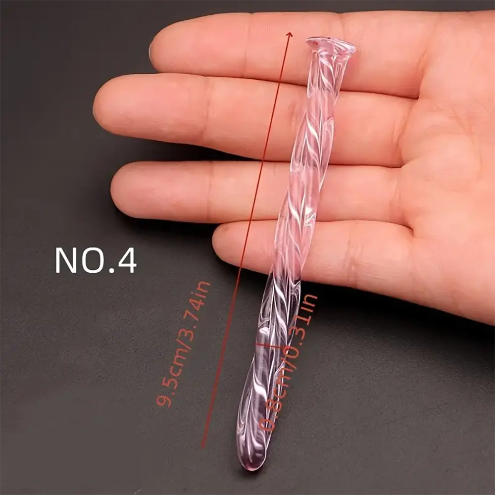 3.74in Threaded Glass Small Dildo G-spot Stimulator For Anal Sex
