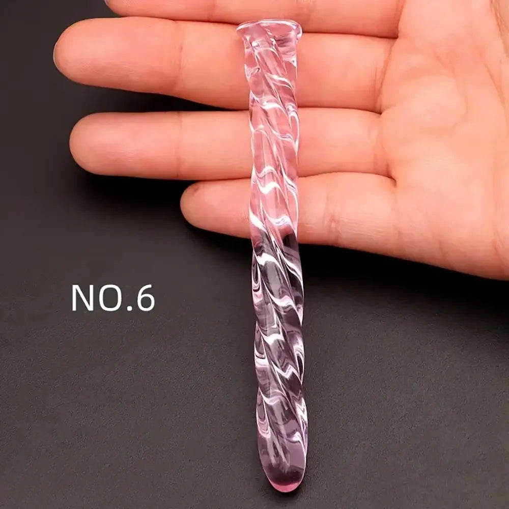 3.74in Threaded Glass Small Dildo G-spot Stimulator For Anal Sex
