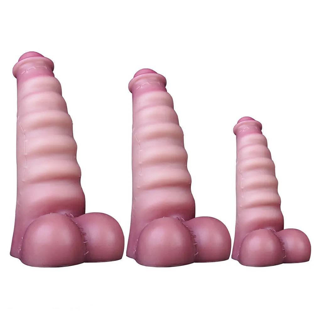 3.7in 4.72in 5.7in Liquid Silicone Mini Anal Dildo Wavy Pattern Cock