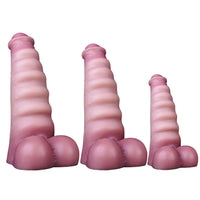 3.7in 4.72in 5.7in Liquid Silicone Mini Anal Dildo Wavy Pattern Cock