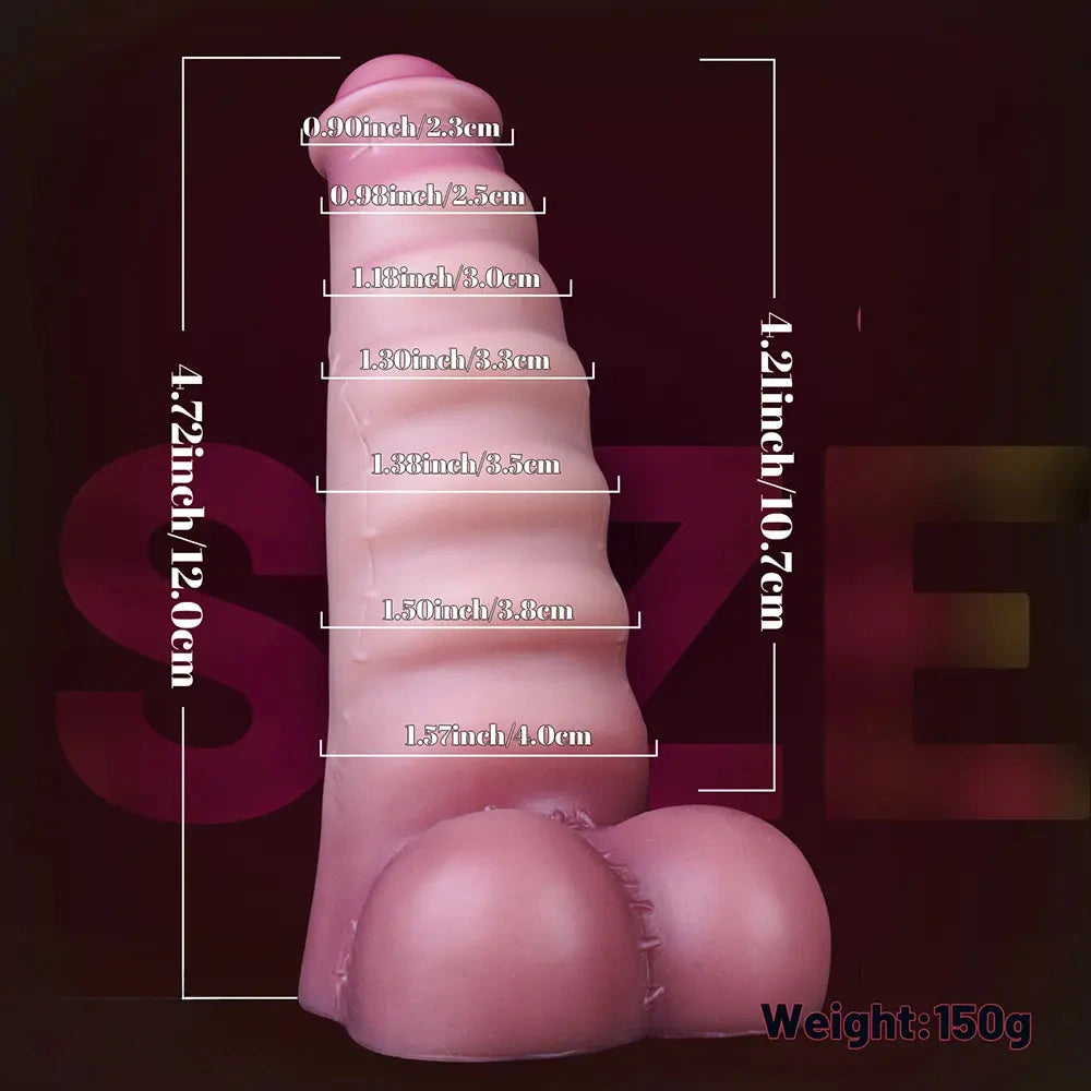 3.7in 4.72in 5.7in Liquid Silicone Mini Anal Dildo Wavy Pattern Cock