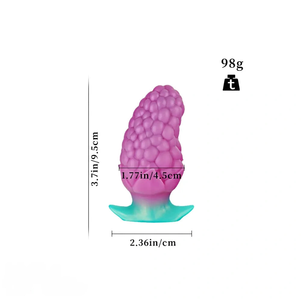 3.7in 5.43in Strawberry Design Small Silicone Soft Butt Plug Dildo For Anus