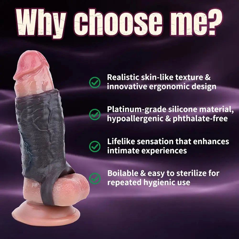 3.7in Super Soft Adult Men Cock Sheath For Couple Dildo Sleeve Love Toy