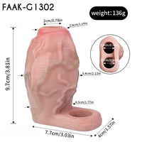 3.81in 3.93in 4.76in Small Flexible Realistic Silicone Sleeve Dildo