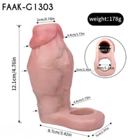 3.81in 3.93in 4.76in Small Flexible Realistic Silicone Sleeve Dildo