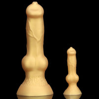 3.81in 7.48in Gold Silicone Soft Small Dog Dildo For Anal Vaginal Sex