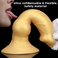 3.81in 7.48in Gold Silicone Soft Small Dog Dildo For Anal Vaginal Sex