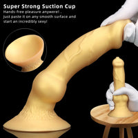 3.81in 7.48in Gold Silicone Soft Small Dog Dildo For Anal Vaginal Sex