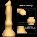 3.81in 7.48in Gold Silicone Soft Small Dog Dildo For Anal Vaginal Sex
