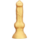 3.81in 7.48in Gold Silicone Soft Small Dog Dildo For Anal Vaginal Sex