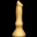 3.81in 7.48in Gold Silicone Soft Small Dog Dildo For Anal Vaginal Sex