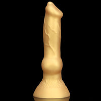 3.81in 7.48in Gold Silicone Soft Small Dog Dildo For Anal Vaginal Sex