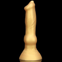 3.81in 7.48in Gold Silicone Soft Small Dog Dildo For Anal Vaginal Sex